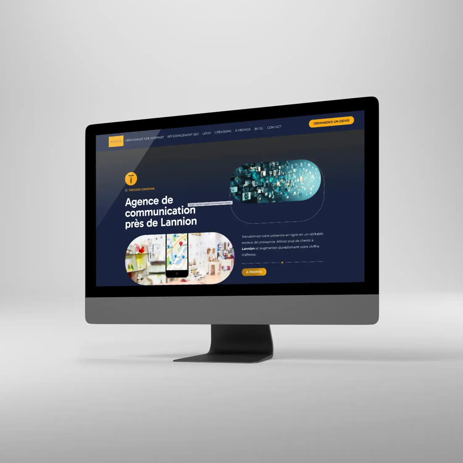 Mockup site web Tregor Gaphik ojectifs de communication